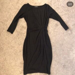 Karen Kane black twist front knee length work dress XS